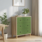 Ladekast GELEEN Groen geometrisch patroon 66 x 36,5 x 75 cm