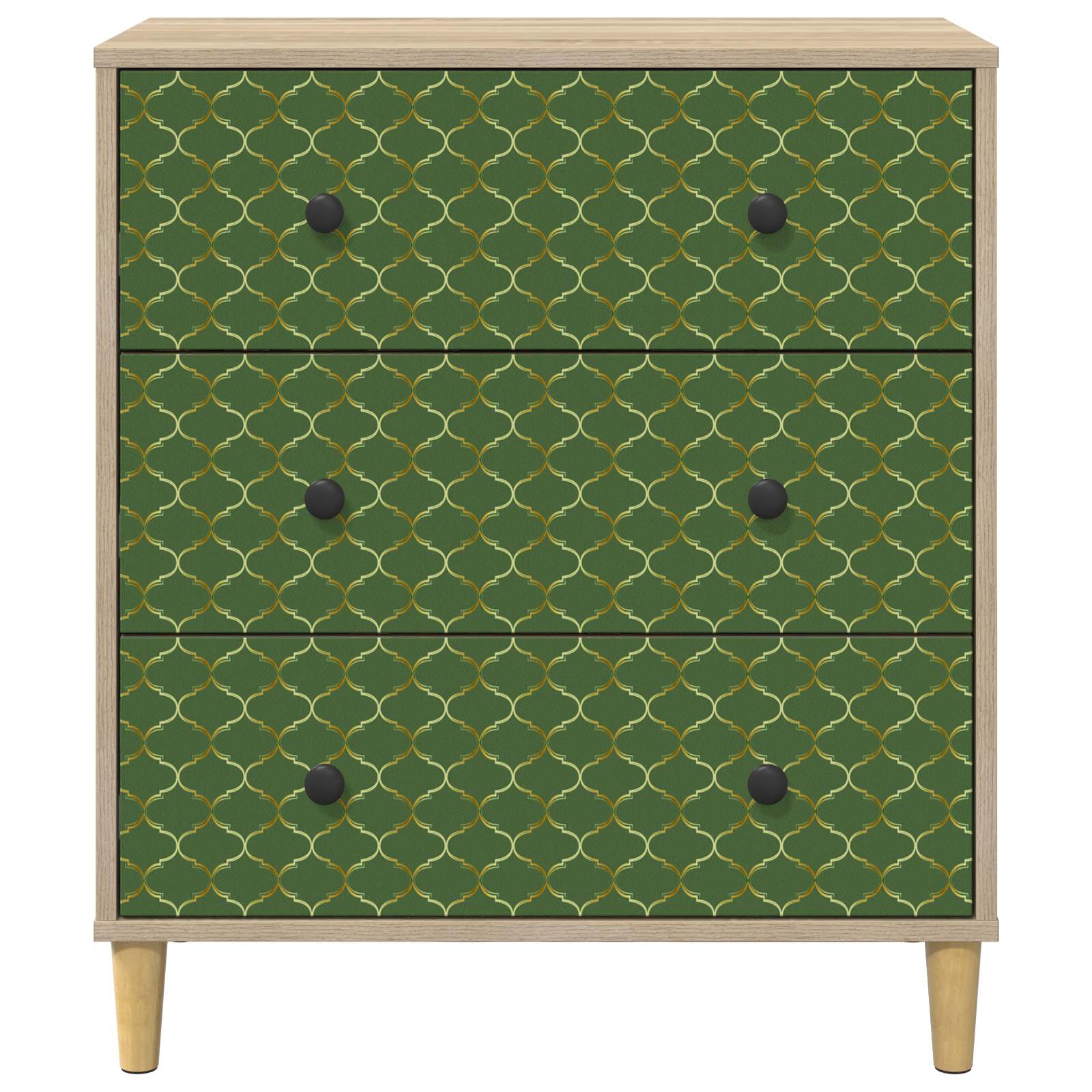 Ladekast GELEEN Groen geometrisch patroon 66 x 36,5 x 75 cm