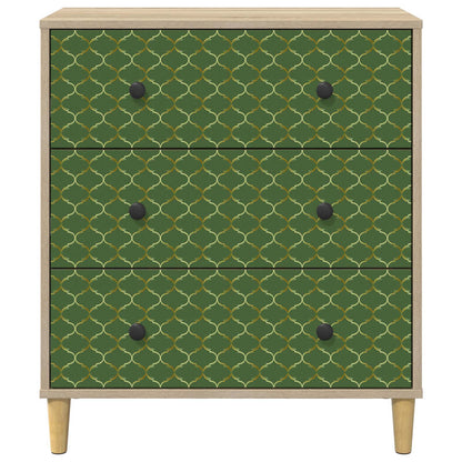 Ladekast GELEEN Groen geometrisch patroon 66 x 36,5 x 75 cm
