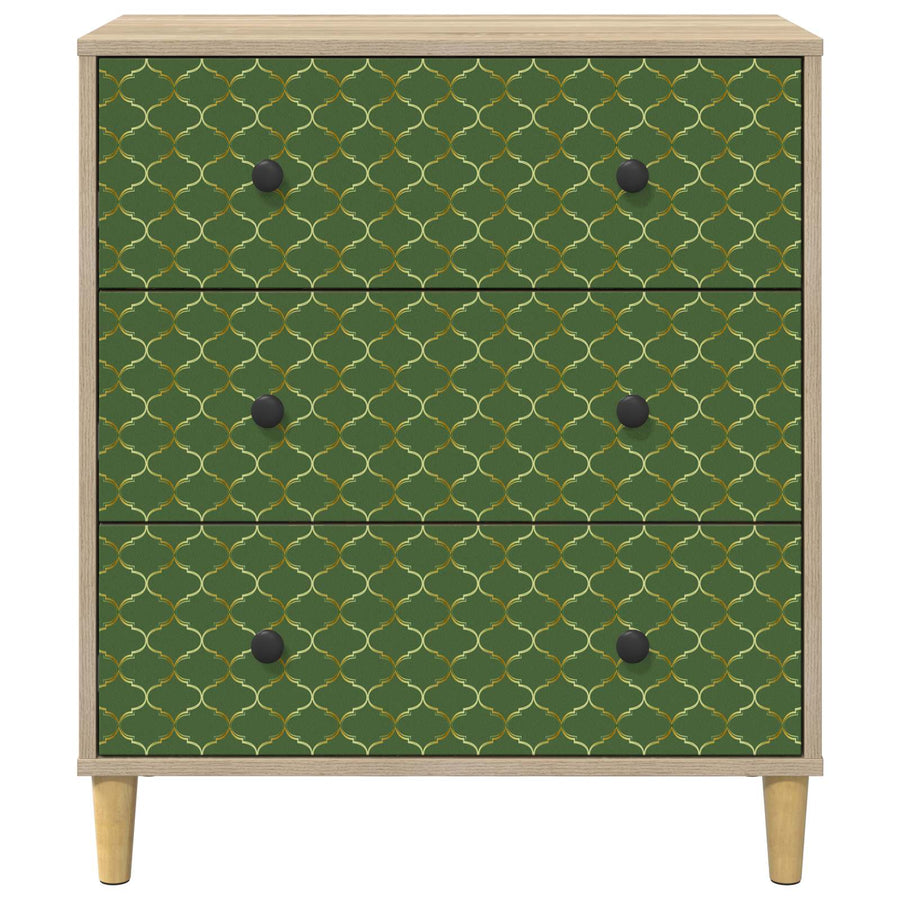 Ladekast GELEEN Groen geometrisch patroon 66 x 36,5 x 75 cm