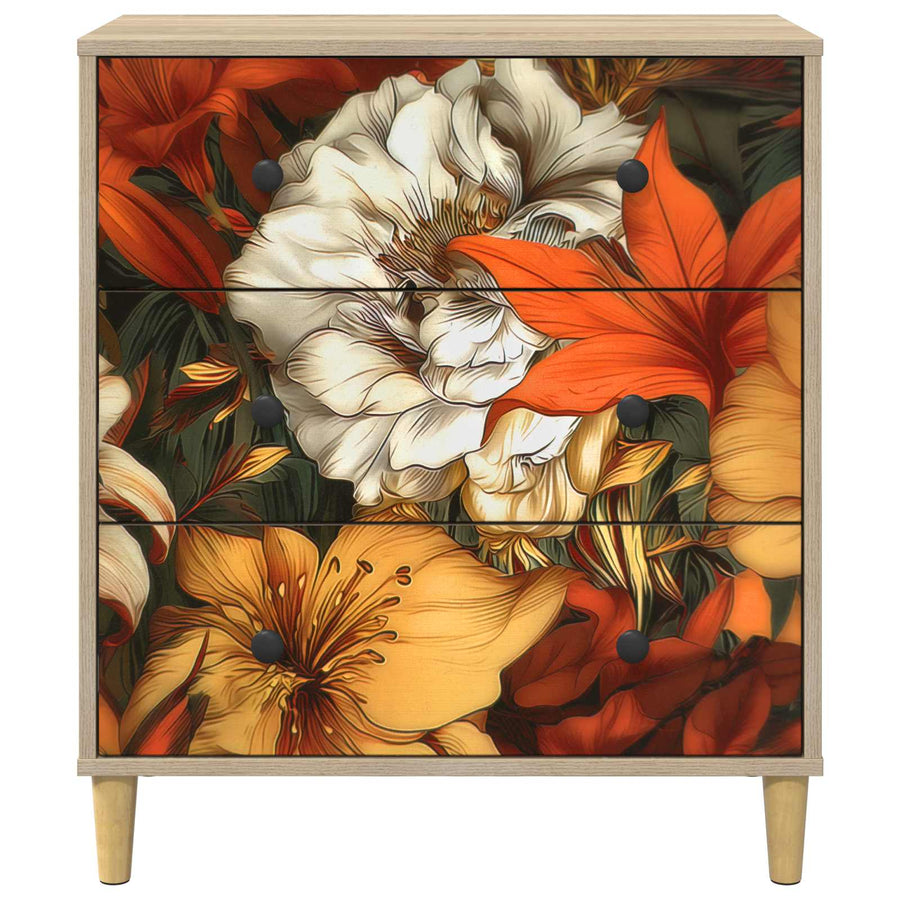 Ladekast GENNEP Lelieprint 66 x 36,5 x 75 cm Bewerkt hout