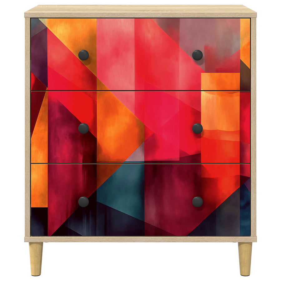 Ladekast HEESCH Kleurblokprint 66 x 36,5 x 75 cm Bewerkt hout