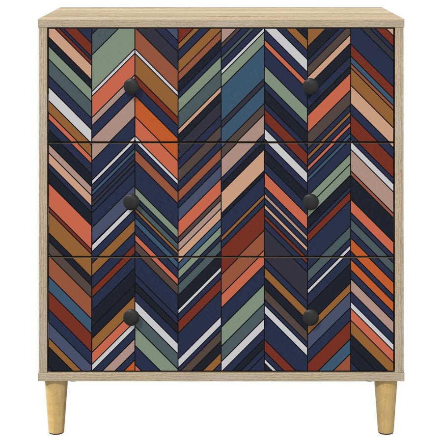 Ladekast OMMEN Geometrische print 66 x 36,5 x 75 cm Sonoma