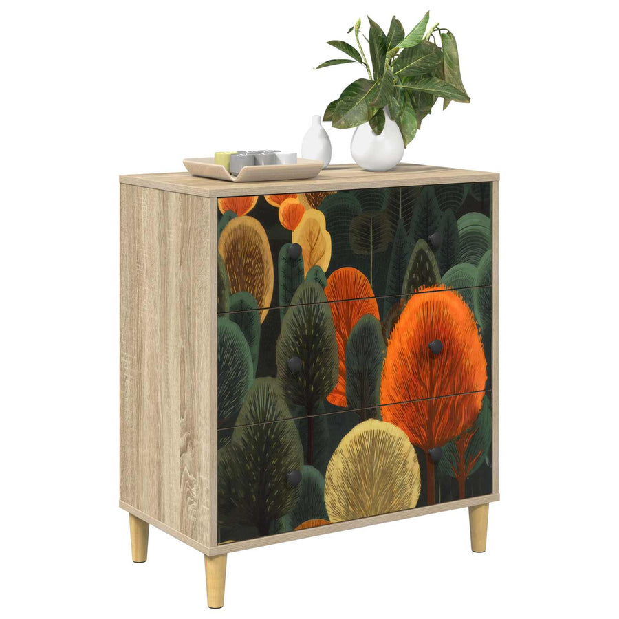 Ladekast ZAANDAM Bosprint 66 x 36,5 x 75 cm Bewerkt hout Sonoma