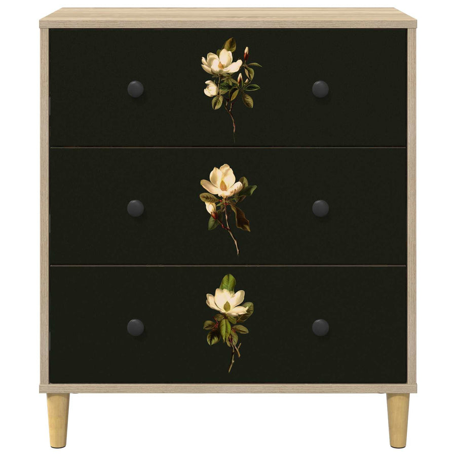 Ladekast BREMEN Magnolia print 66 x 36,5 x 75 cm Bewerkt hout