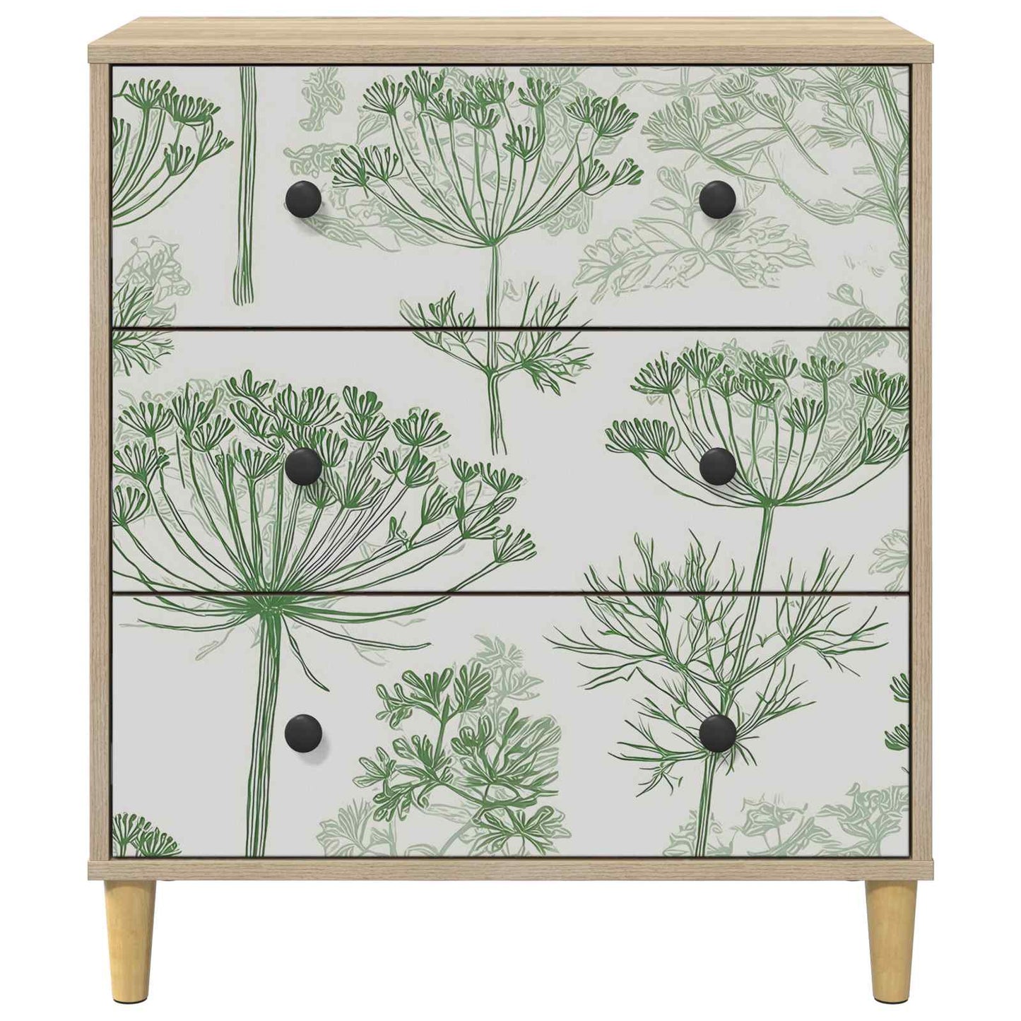 Ladekast GOTHA Groene boomprint 66 x 36,5 x 75 cm Bewerkt hout