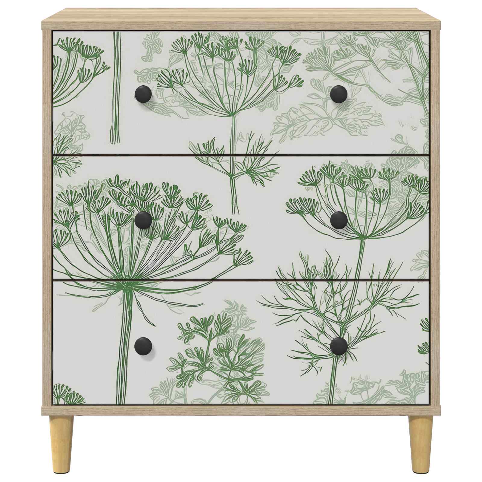 Ladekast GOTHA Groene boomprint 66 x 36,5 x 75 cm Bewerkt hout