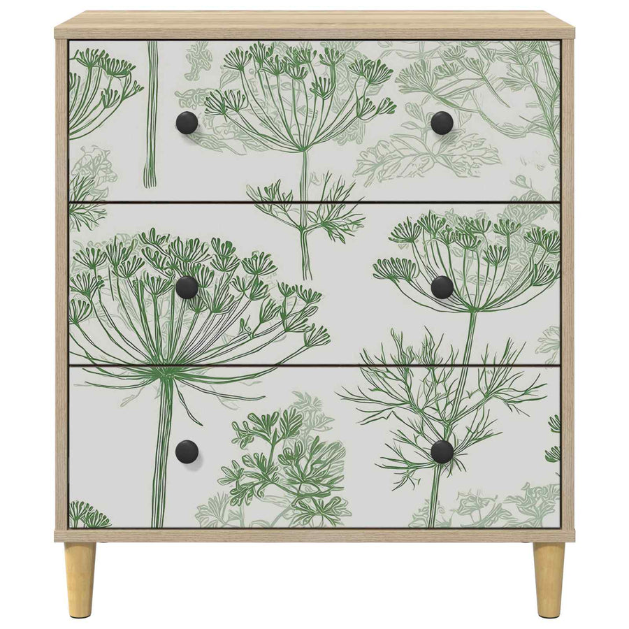 Ladekast GOTHA Groene boomprint 66 x 36,5 x 75 cm Bewerkt hout