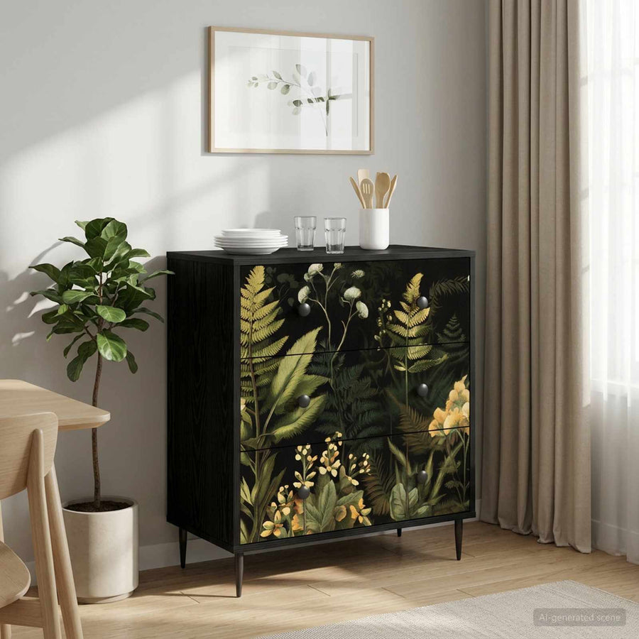Ladekast RHENEN Tropisch junglemotief 66 x 36,5 x 76 cm