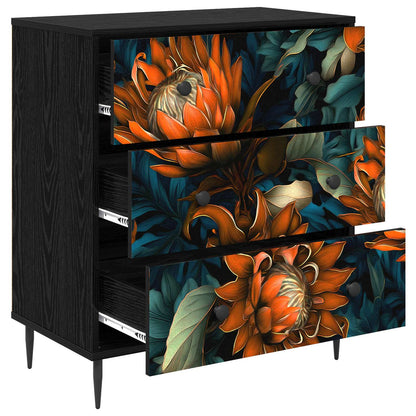 Ladekast LOCHEM Oranje print 66 x 36,5 x 76 cm Bewerkt hout