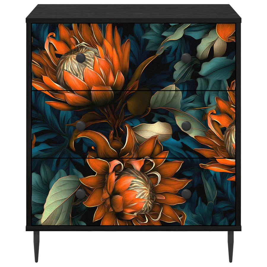 Ladekast LOCHEM Oranje print 66 x 36,5 x 76 cm Bewerkt hout