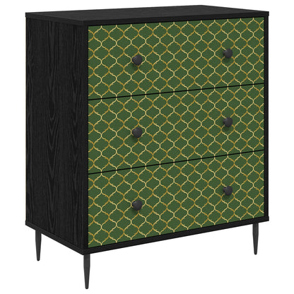 Ladekast GELEEN Groen geometrisch patroon 66 x 36,5 x 76 cm