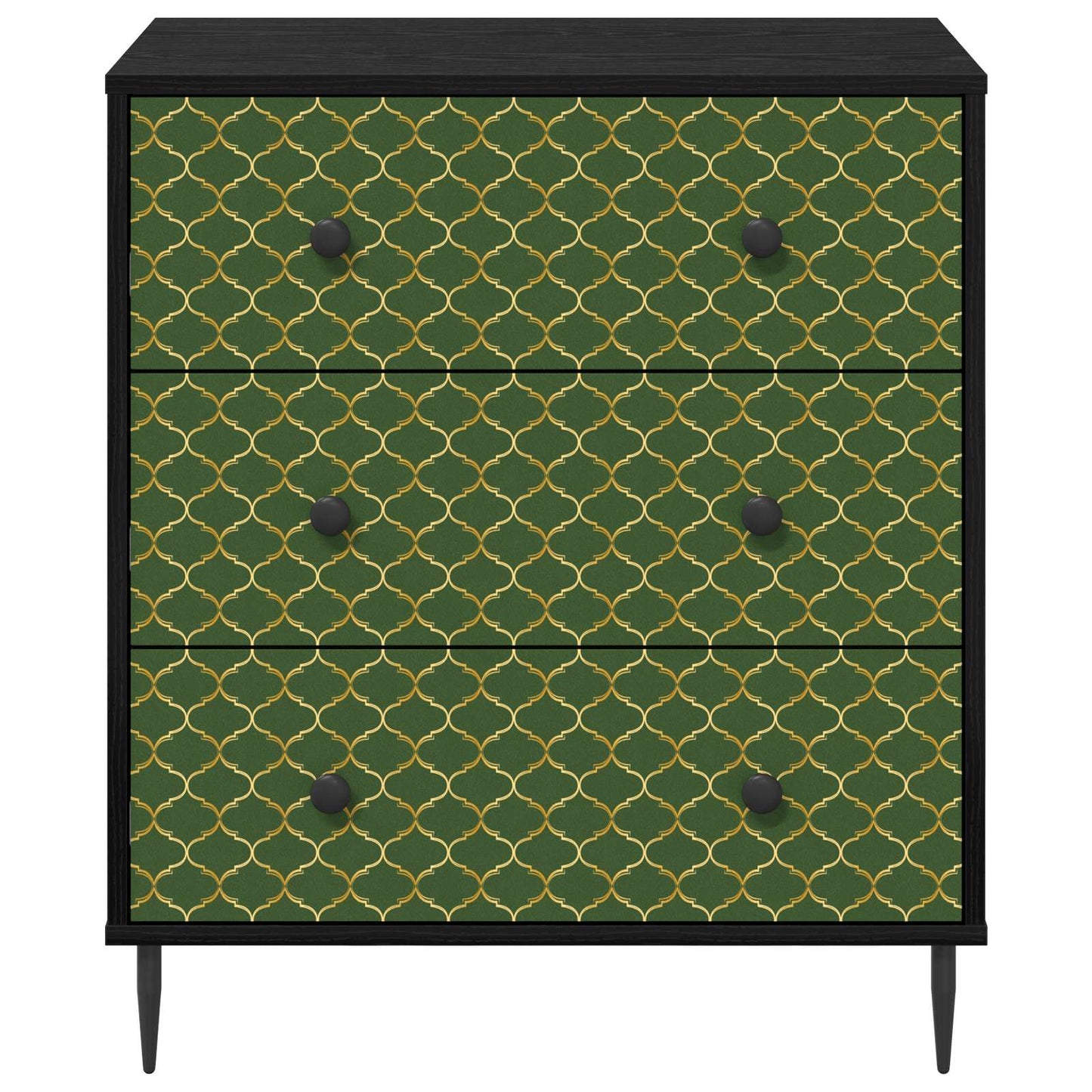 Ladekast GELEEN Groen geometrisch patroon 66 x 36,5 x 76 cm