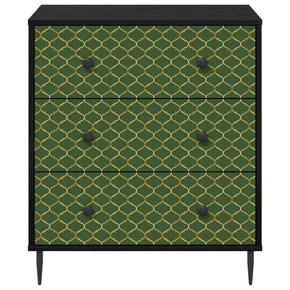 Ladekast GELEEN Groen geometrisch patroon 66 x 36,5 x 76 cm