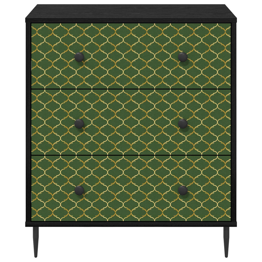 Ladekast GELEEN Groen geometrisch patroon 66 x 36,5 x 76 cm