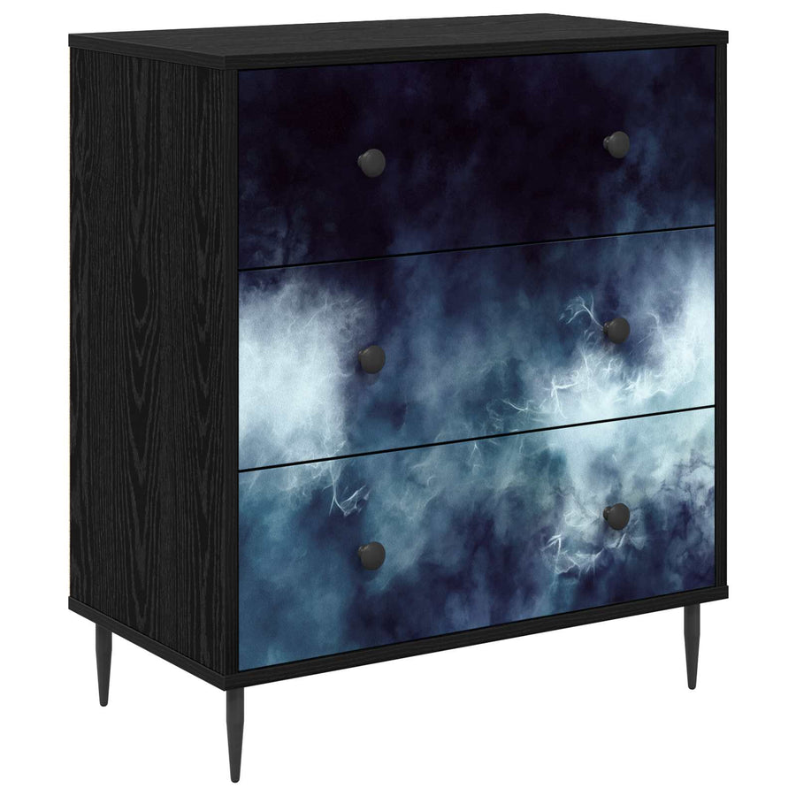 Ladekast RAALTE Blauwe marmerprint 66 x 36,5 x 76 cm