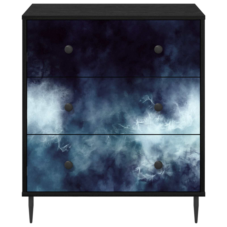 Ladekast RAALTE Blauwe marmerprint 66 x 36,5 x 76 cm