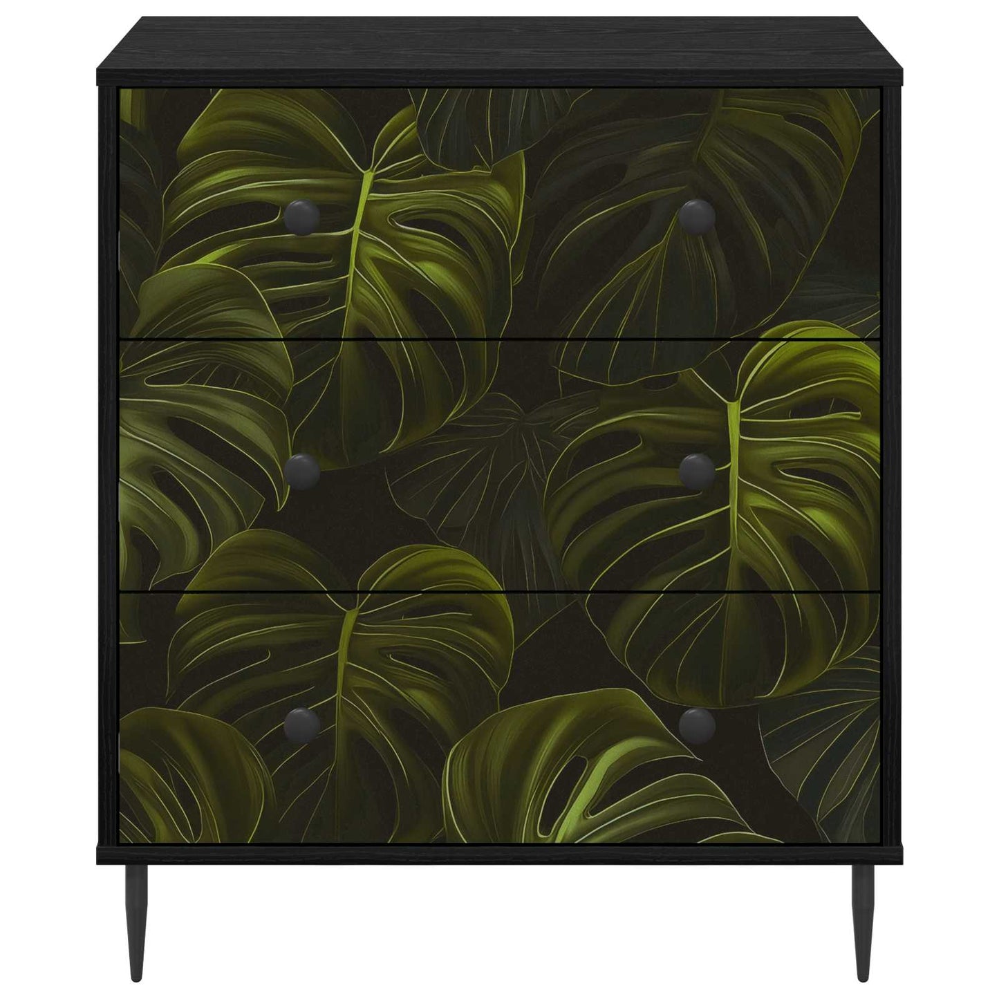 Ladekast ELBURG Palmbladprint 66 x 36,5 x 76 cm Bewerkt hout