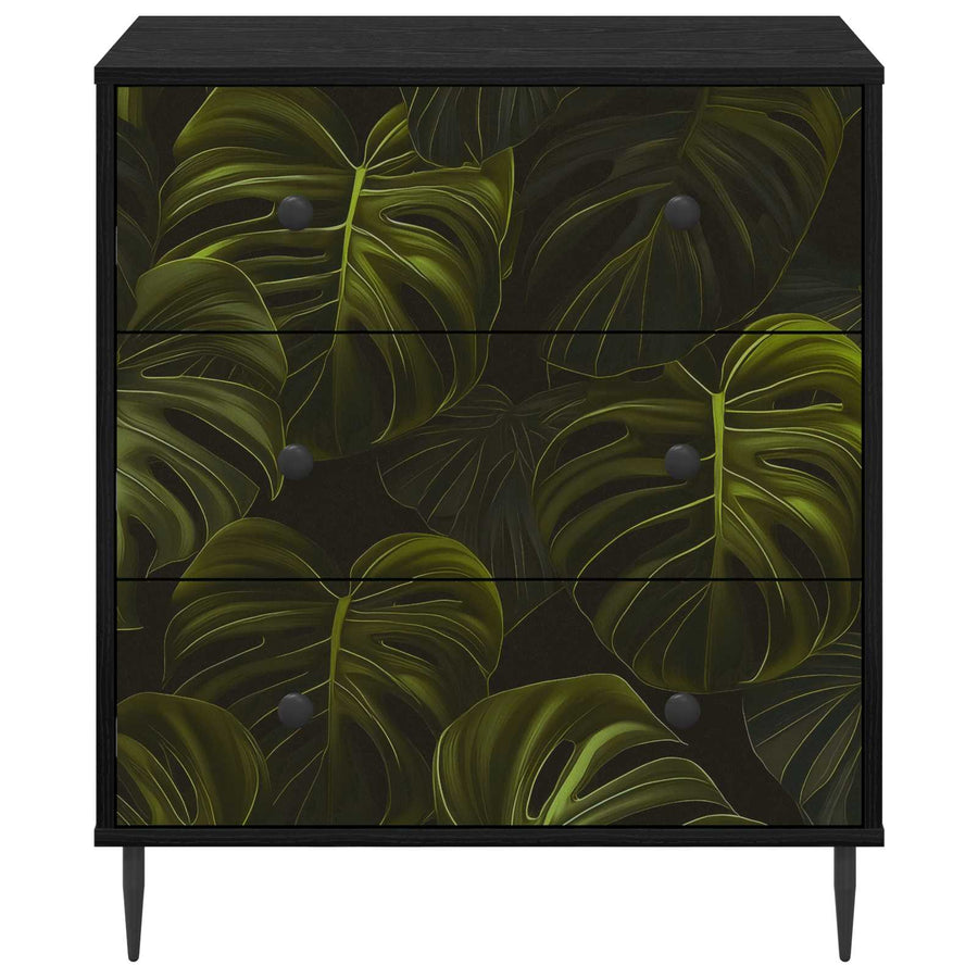 Ladekast ELBURG Palmbladprint 66 x 36,5 x 76 cm Bewerkt hout