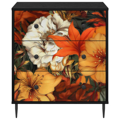 Ladekast GENNEP Lelieprint 66 x 36,5 x 76 cm Bewerkt hout