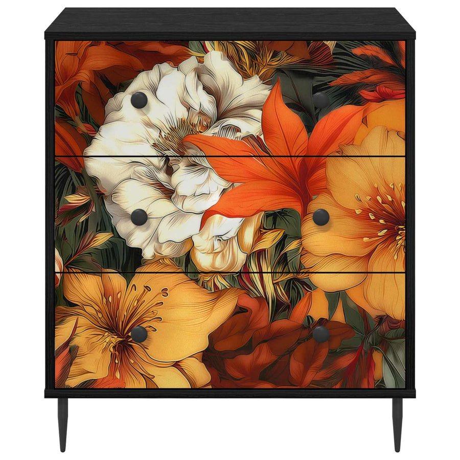 Ladekast GENNEP Lelieprint 66 x 36,5 x 76 cm Bewerkt hout