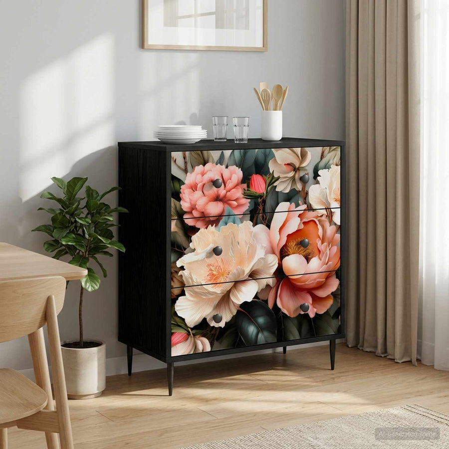 Ladekast BORNE Licht pioenroosprint 66 x 36,5 x 76 cm