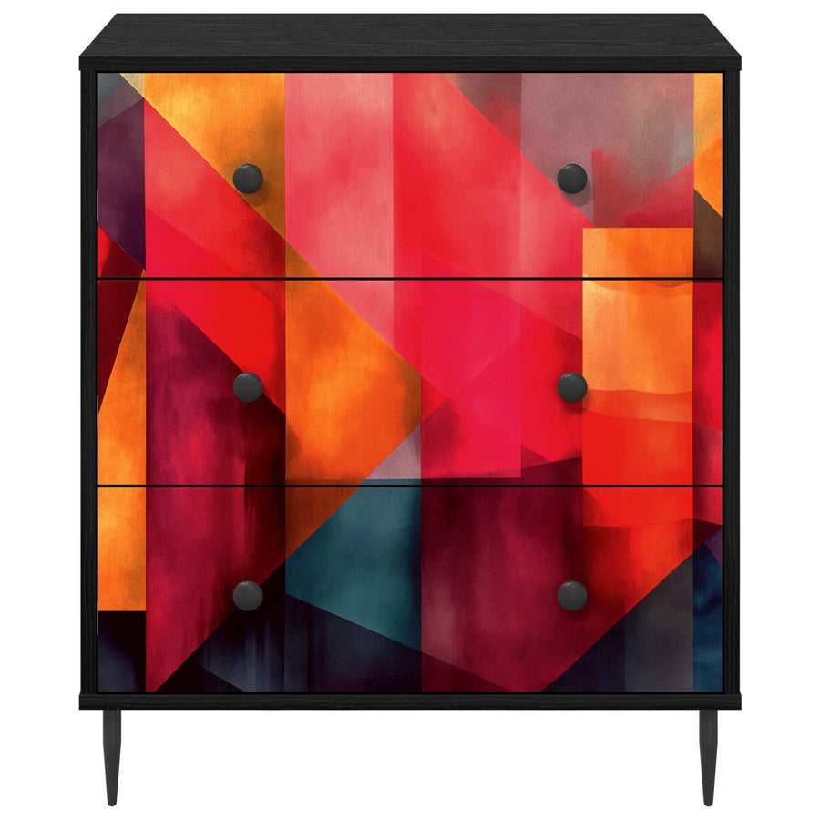 Ladekast HEESCH Kleurblokprint 66 x 36,5 x 76 cm Bewerkt hout