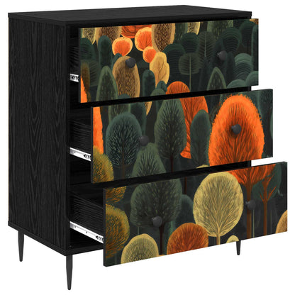 Ladekast ZAANDAM Bosprint 66 x 36,5 x 76 cm Bewerkt hout