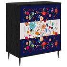 Ladekast MAINZ Bloemenprint 66 x 36,5 x 76 cm Bewerkt hout