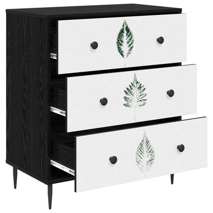 Ladekast HANAU Groene bladerenprint 66 x 36,5 x 76 cm