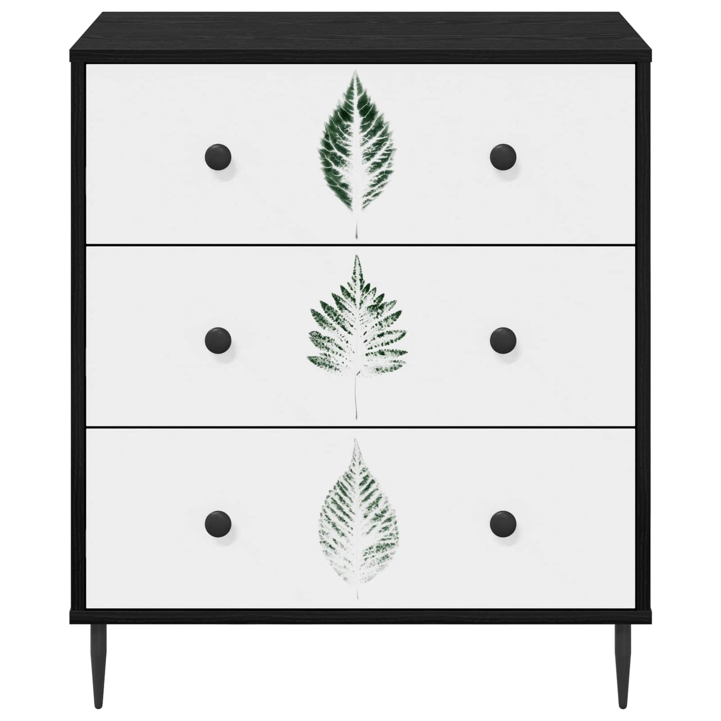 Ladekast HANAU Groene bladerenprint 66 x 36,5 x 76 cm