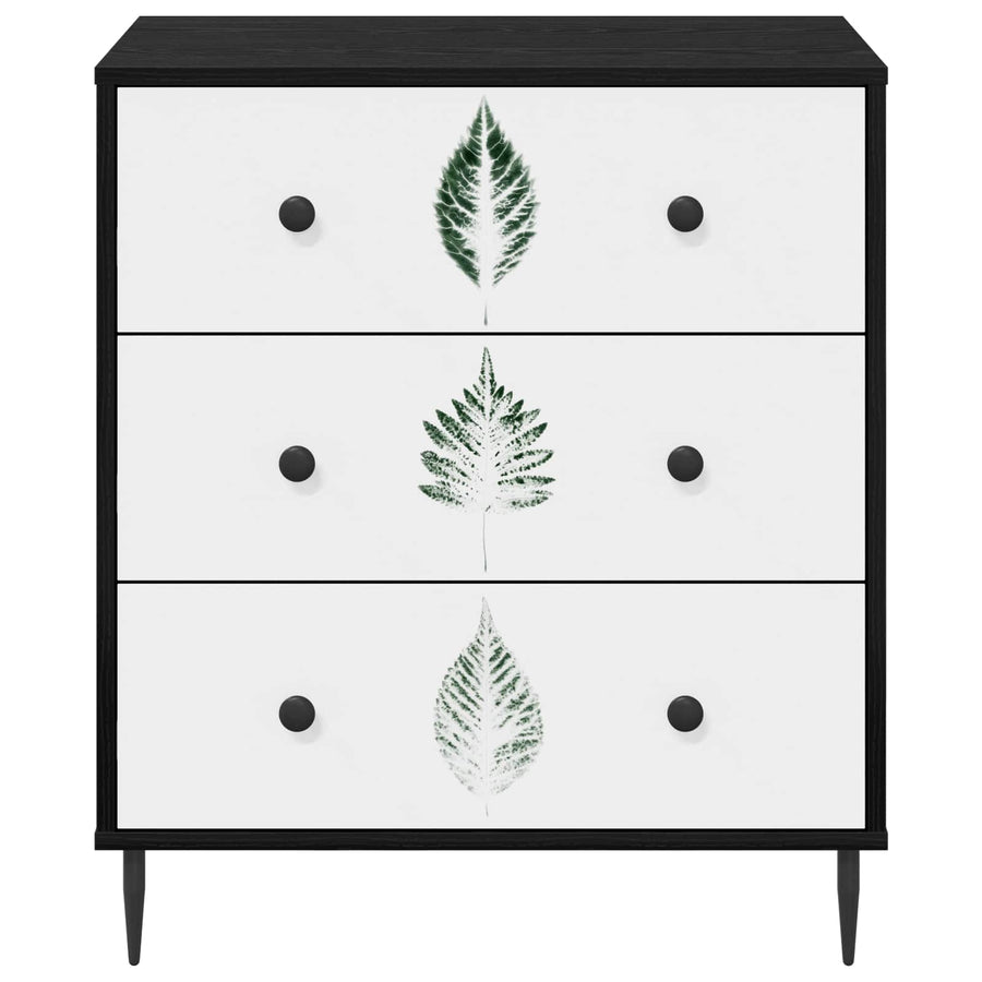 Ladekast HANAU Groene bladerenprint 66 x 36,5 x 76 cm