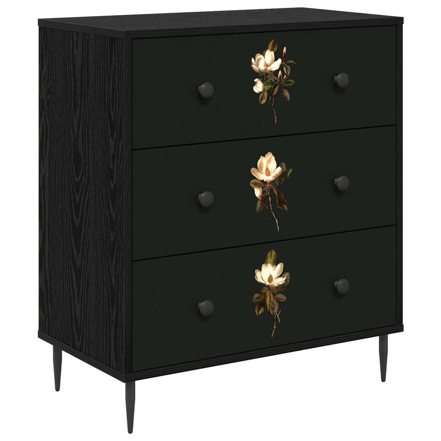 Ladekast BREMEN Magnolia print 66 x 36,5 x 76 cm Bewerkt hout