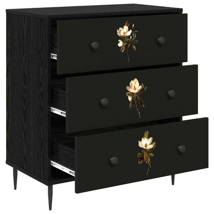 Ladekast BREMEN Magnolia print 66 x 36,5 x 76 cm Bewerkt hout