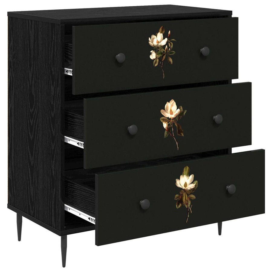 Ladekast BREMEN Magnolia print 66 x 36,5 x 76 cm Bewerkt hout