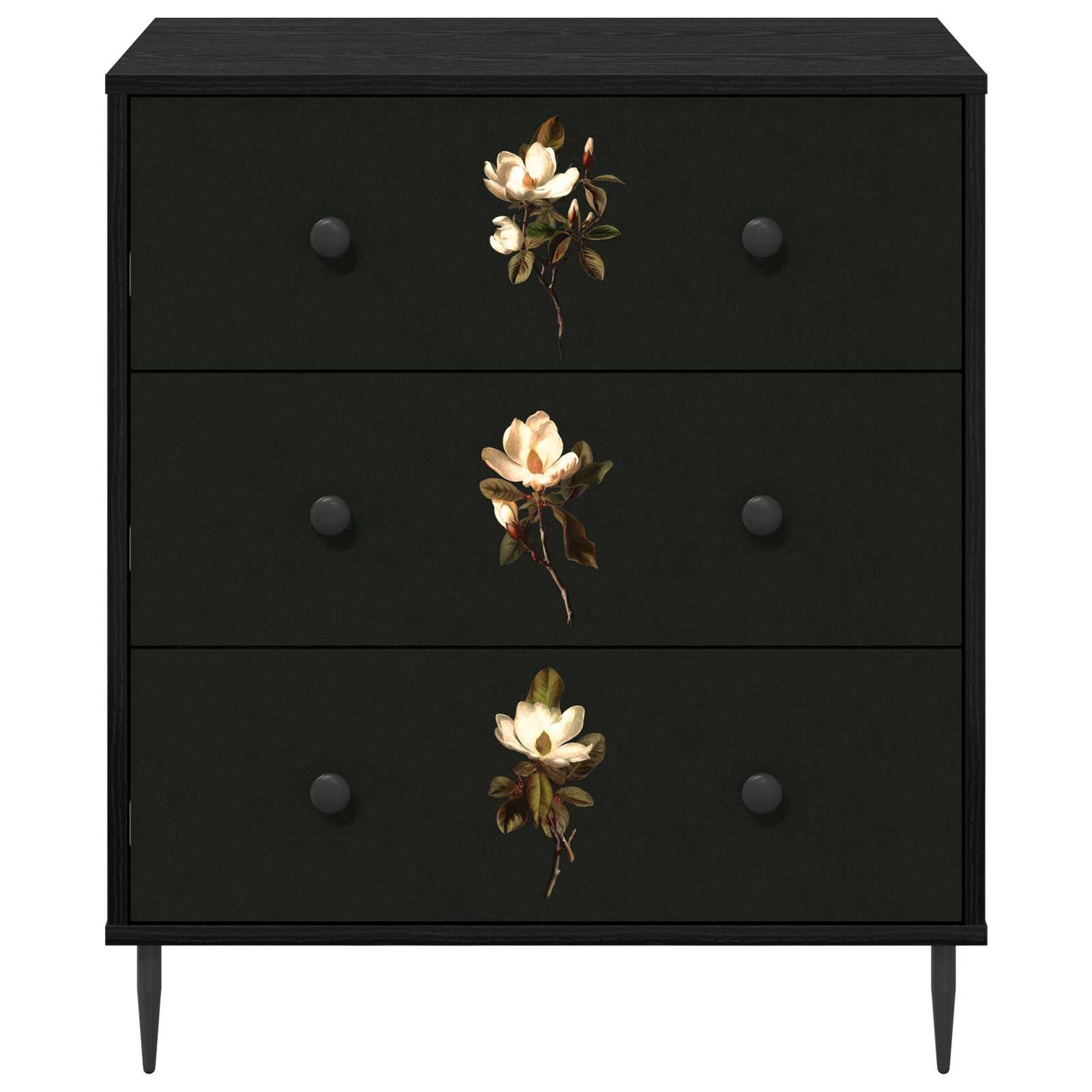 Ladekast BREMEN Magnolia print 66 x 36,5 x 76 cm Bewerkt hout