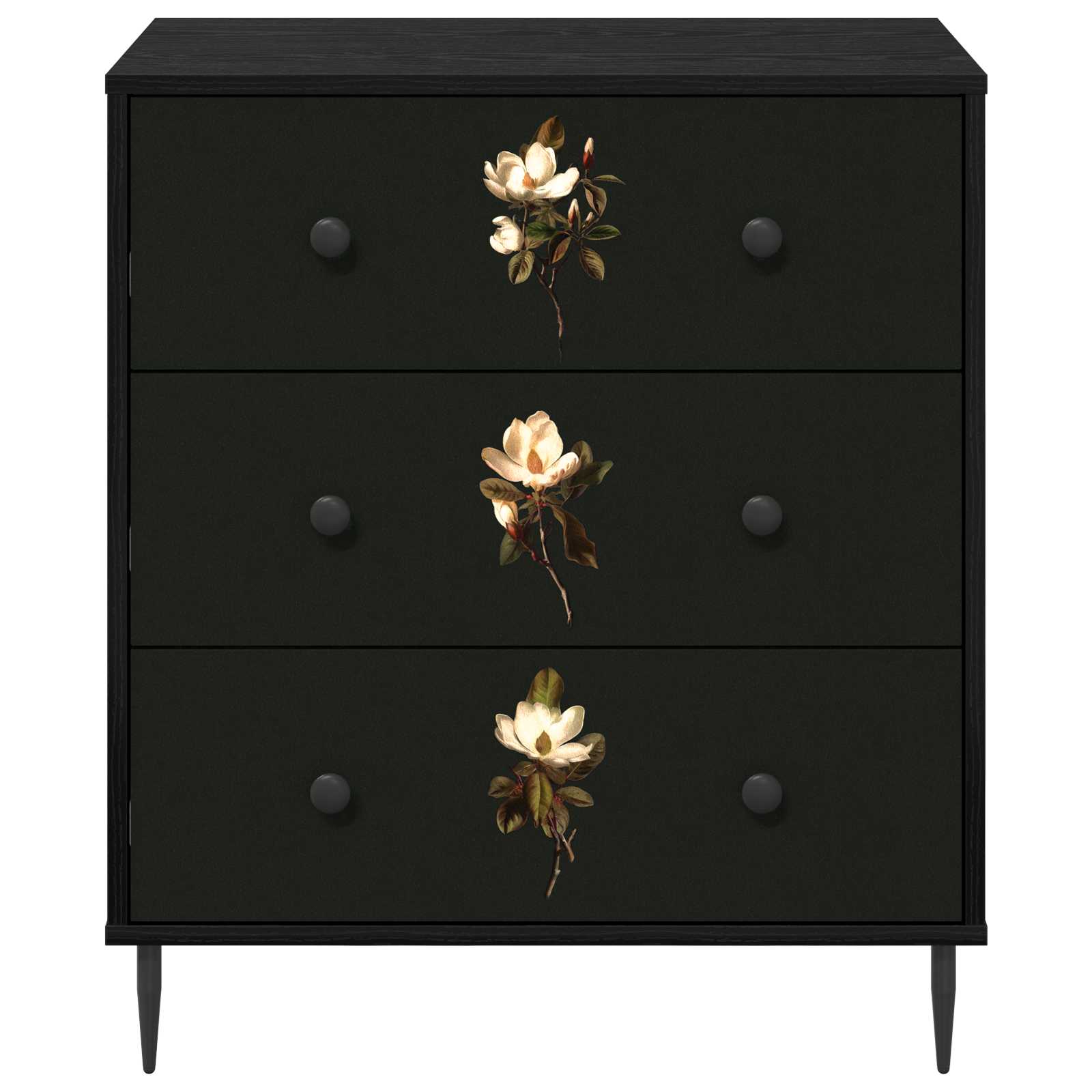 Ladekast BREMEN Magnolia print 66 x 36,5 x 76 cm Bewerkt hout