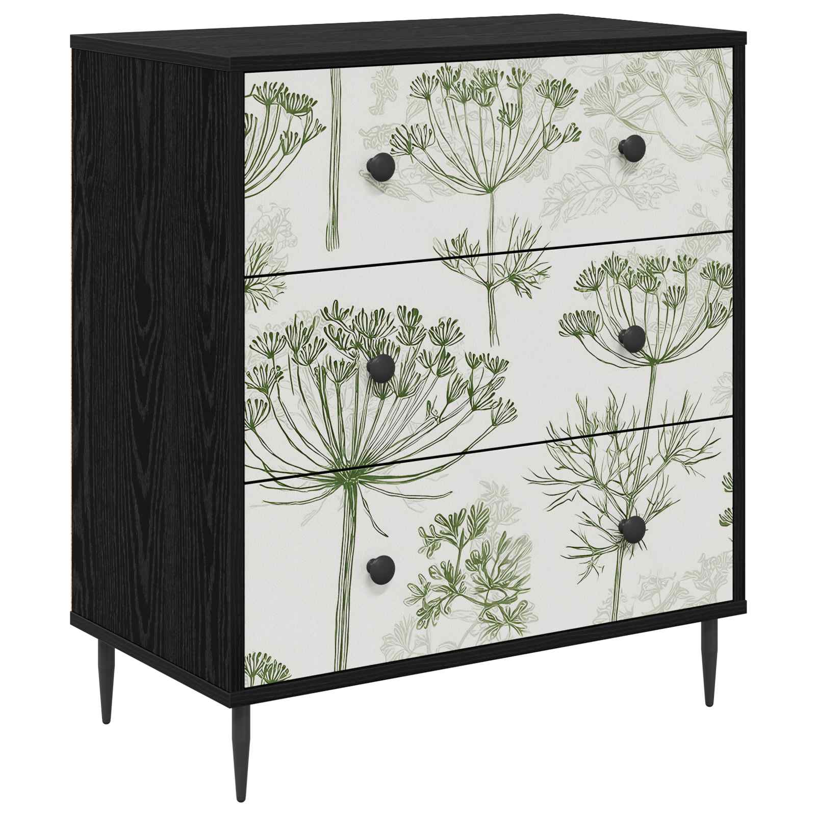Ladekast GOTHA Groene boomprint 66 x 36,5 x 76 cm Bewerkt hout
