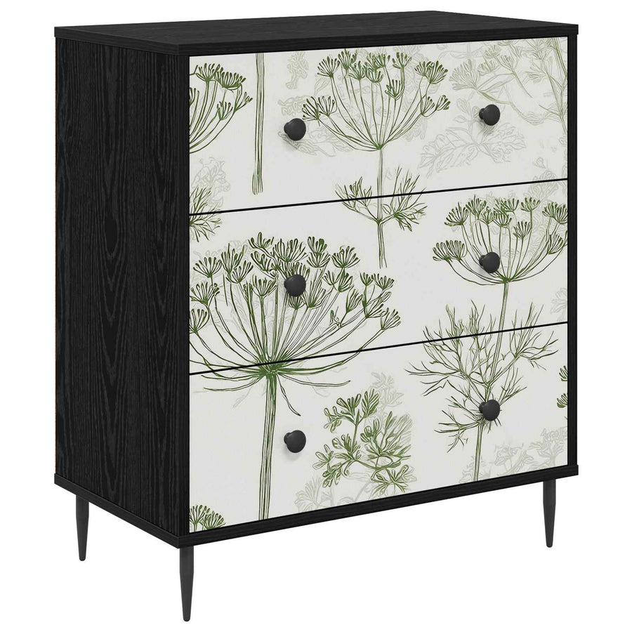 Ladekast GOTHA Groene boomprint 66 x 36,5 x 76 cm Bewerkt hout