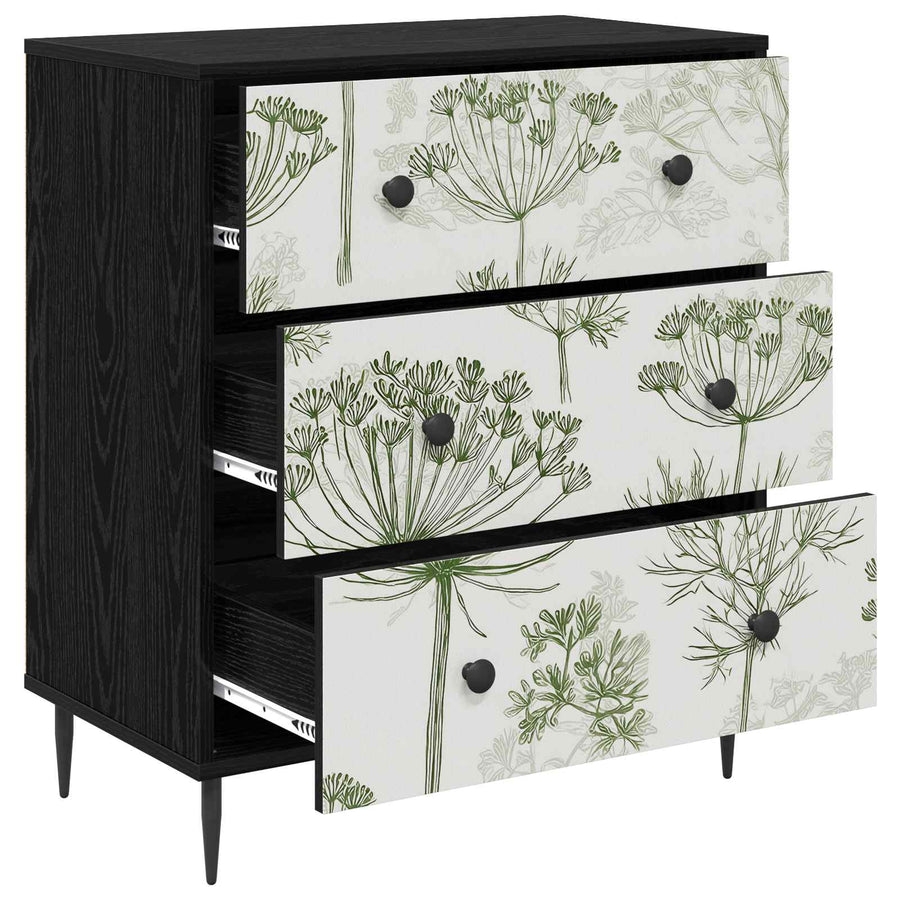 Ladekast GOTHA Groene boomprint 66 x 36,5 x 76 cm Bewerkt hout