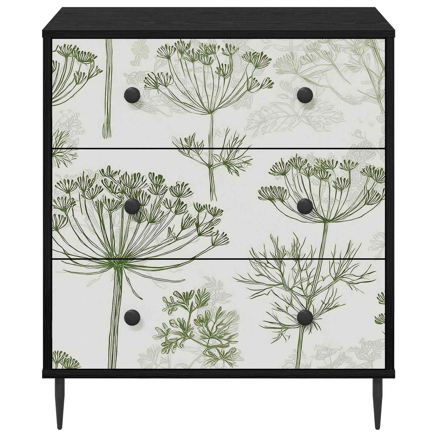Ladekast GOTHA Groene boomprint 66 x 36,5 x 76 cm Bewerkt hout