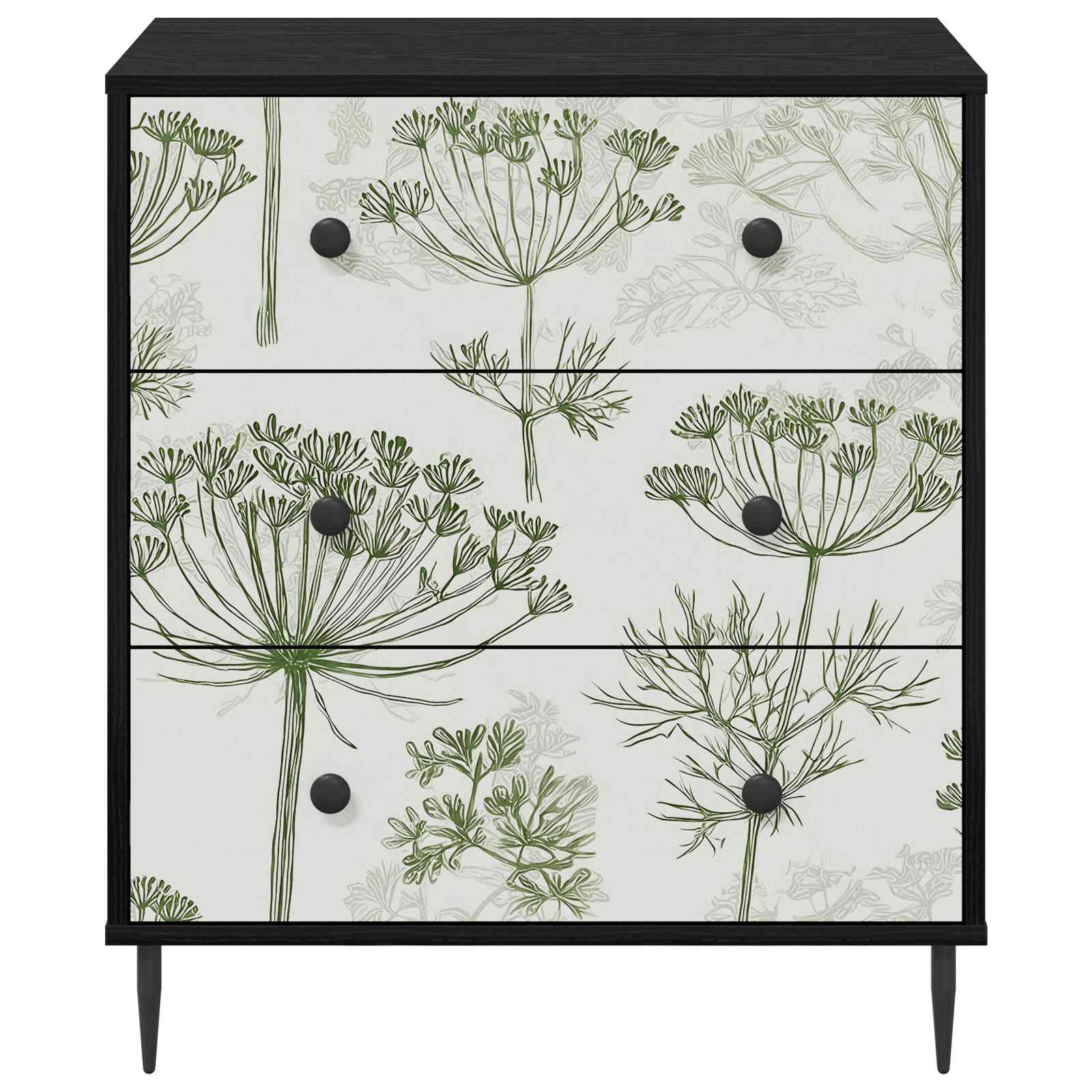Ladekast GOTHA Groene boomprint 66 x 36,5 x 76 cm Bewerkt hout