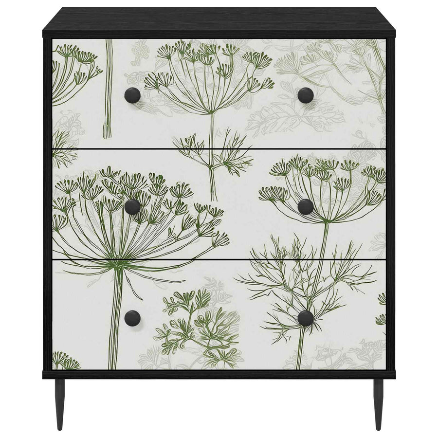 Ladekast GOTHA Groene boomprint 66 x 36,5 x 76 cm Bewerkt hout
