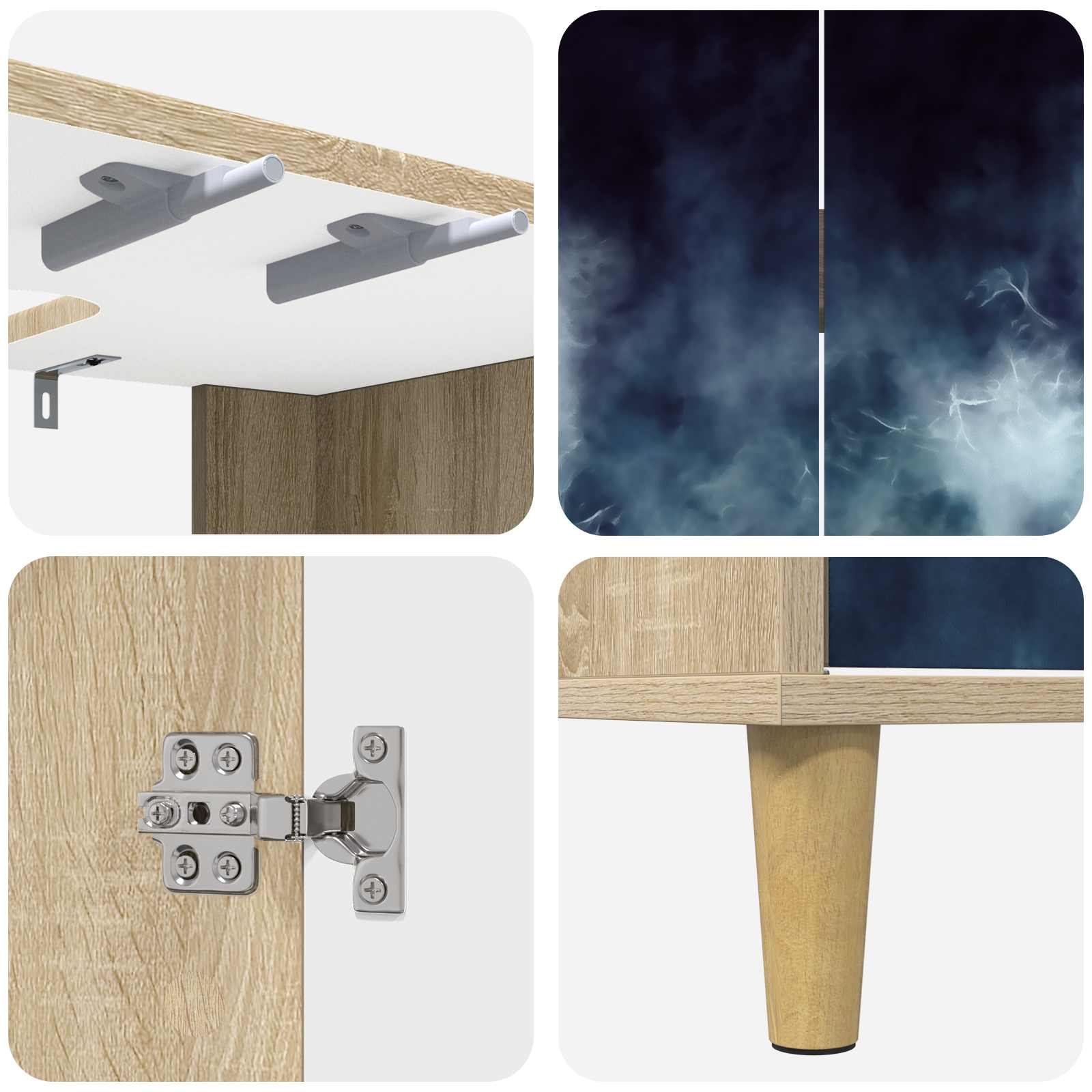Badkamerkast RAALTE Sonoma 60 x 40 x 60 cm Bewerkt hout
