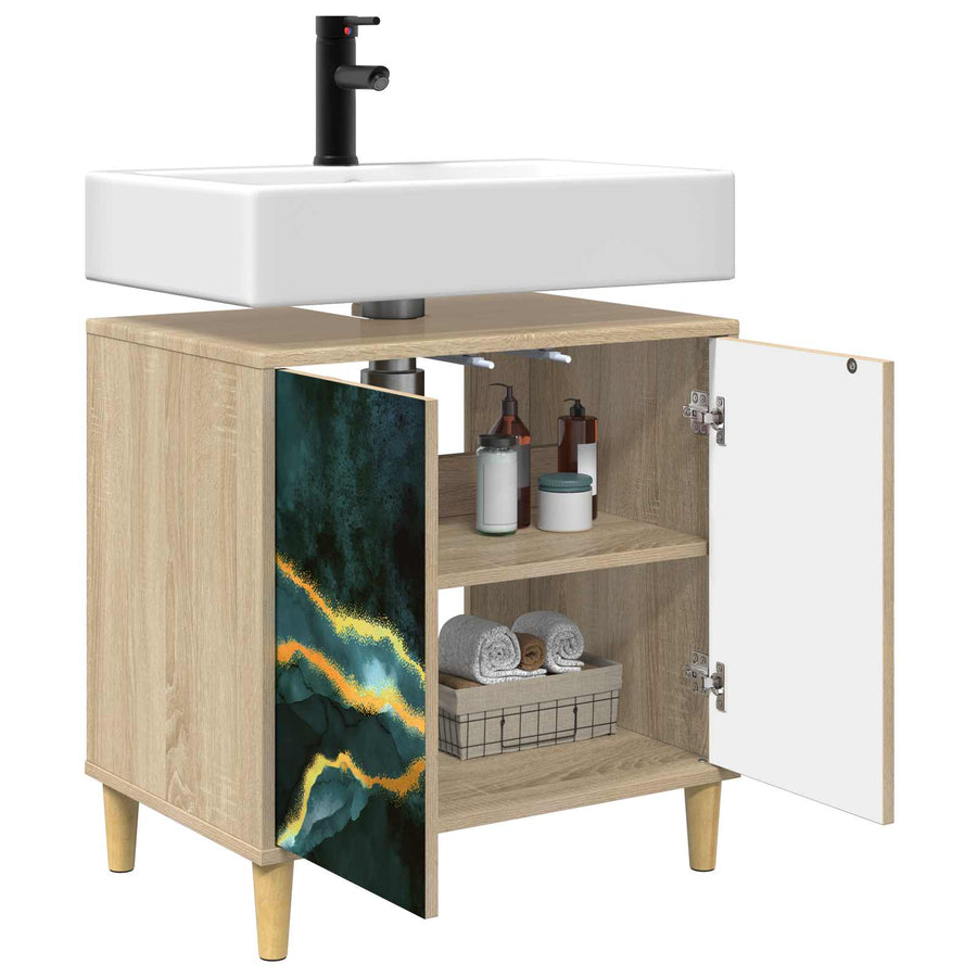 Badkamerkast WIJHE Sonoma 60 x 40 x 60 cm Bewerkt hout