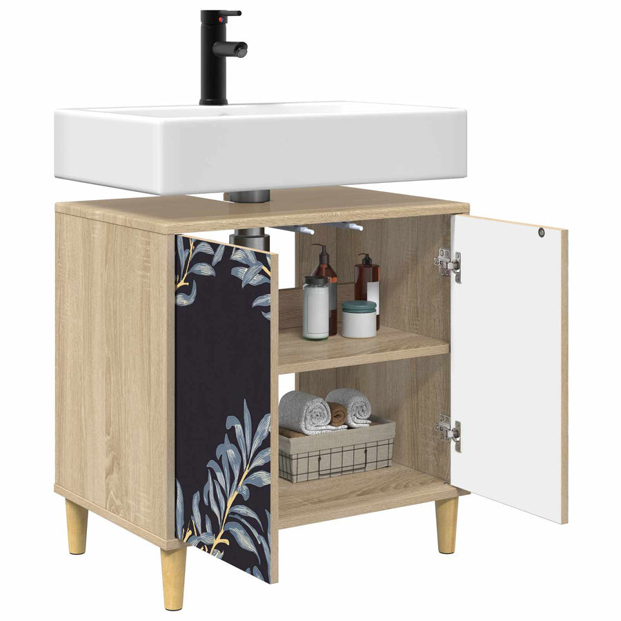 Badkamerkast DOKKUM Sonoma 60 x 40 x 60 cm Bewerkt hout