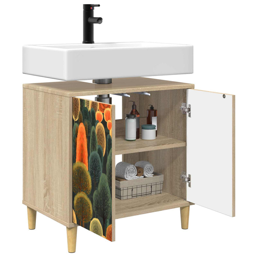 Badkamerkast ZAANDAM Sonoma 60 x 40 x 60 cm Bewerkt hout