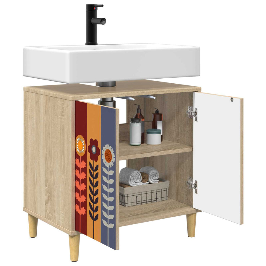 Badkamerkast ESSEN Sonoma 60 x 40 x 60 cm Bewerkt hout