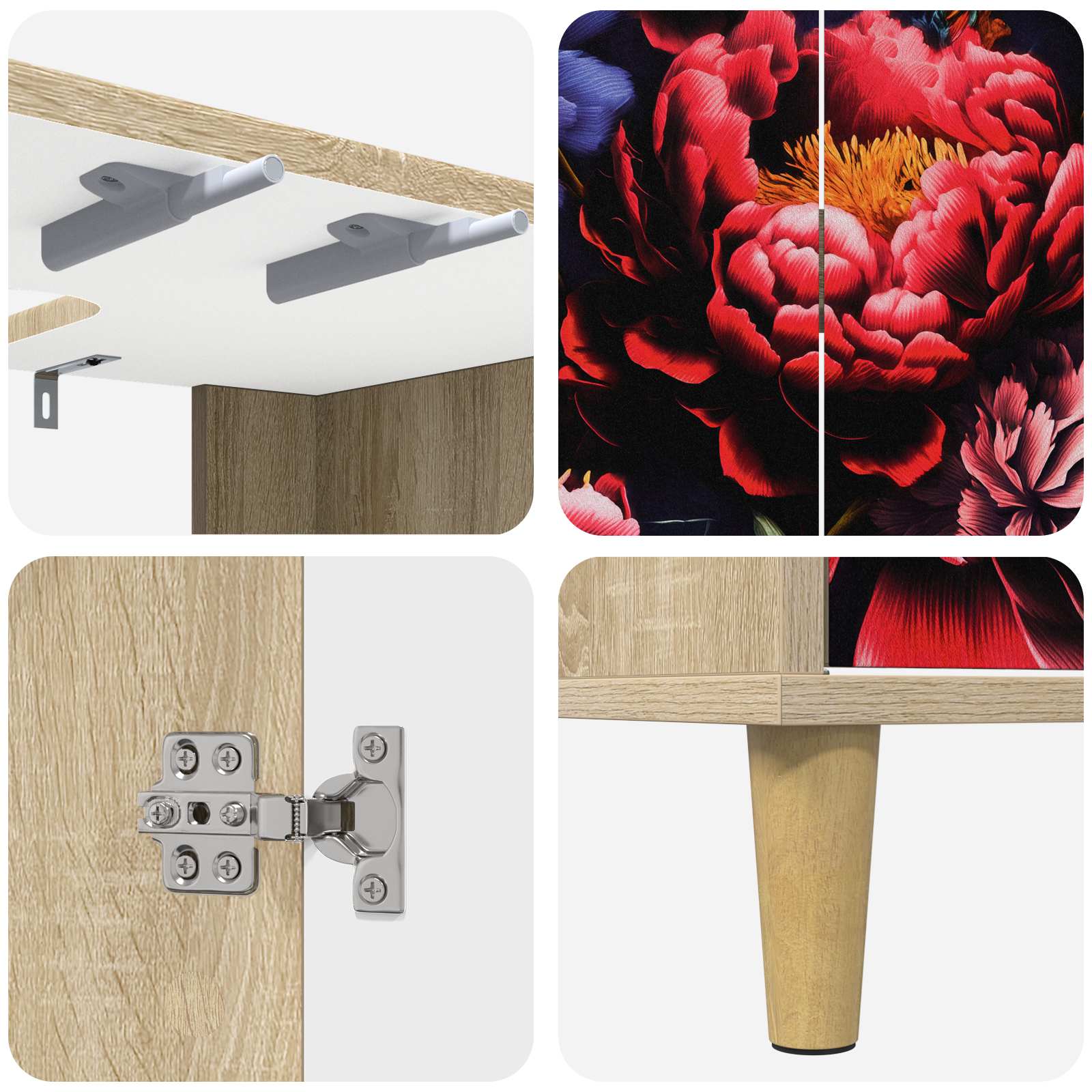 Badkamerkast KIEL Sonoma 60 x 40 x 60 cm Bewerkt hout