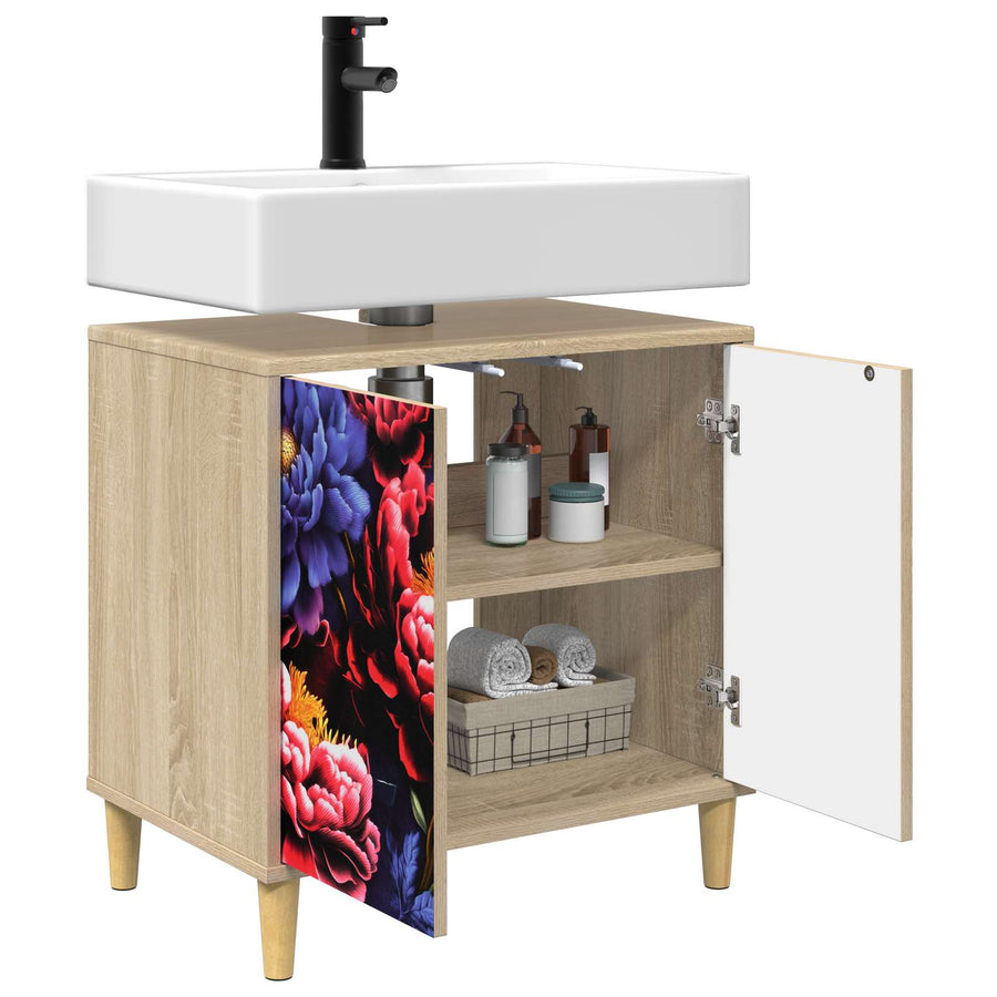 Badkamerkast KIEL Sonoma 60 x 40 x 60 cm Bewerkt hout